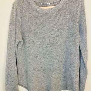 Pink Clover Heathered Gray Crew Neck Sweater